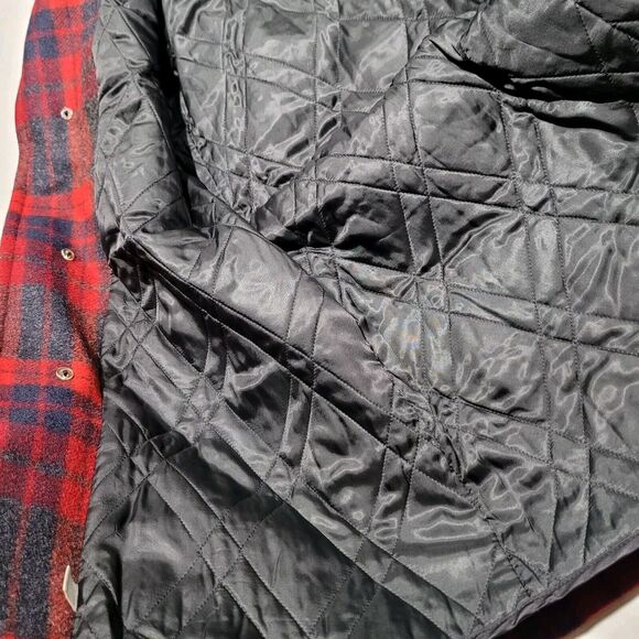 VTG Pendleton Wool Jacket Made In USA Plaid Large Over Coat Quilted Lining EUC - Picture 11 of 14